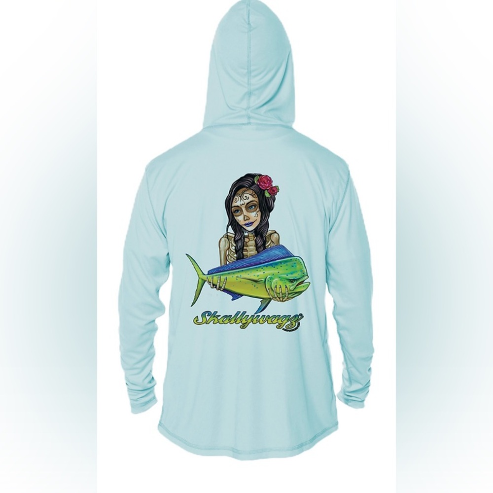 Light Blue Day of the Dead Mahi Hoodie
